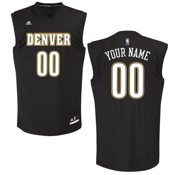 Men Denver Nuggets Adidas Black Custom Chase NBA Jersey->customized nba jersey->Custom Jersey